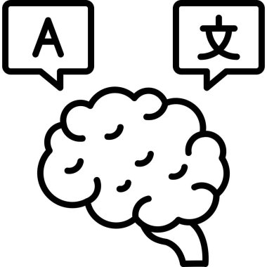 Beyin. Web simgesi basit illüstrasyon