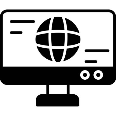 İnternet tarayıcısı. Web simgesi basit illüstrasyon