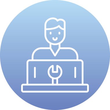 İş adamı. Web simgesi basit illüstrasyon