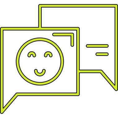 Moda tasarım tarzında gülümseme sohbet simgesi