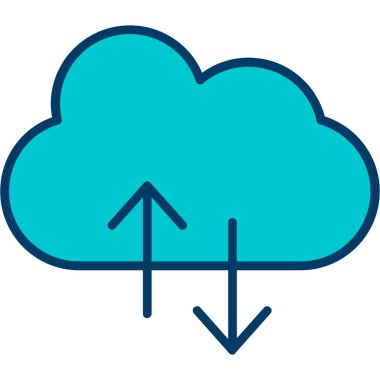 Bulut hesaplaması beyaz arkaplan vektör çiziminde izole edildi