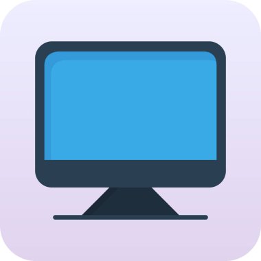 Ekran simgesi, vektör illüstrasyonlu bilgisayar monitörü