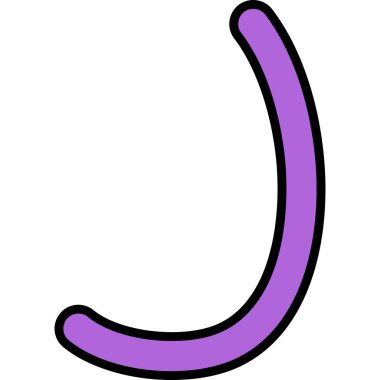 Çizgi film mor harfinin vektör çizimi