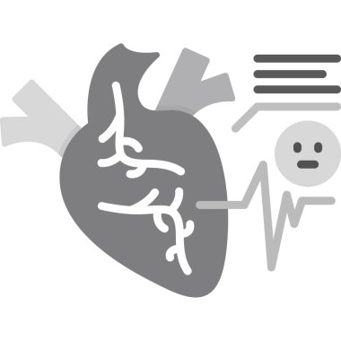 kalp organı simgesi, basit tasarım vektör çizimi