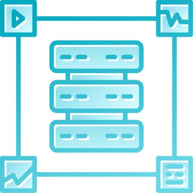 Sunucu. Web simgesi basit illüstrasyon