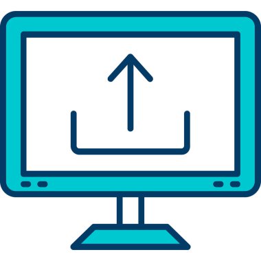 dizüstü bilgisayar. Web simgesi basit illüstrasyon