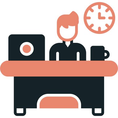 ofis yöneticisi simge vektör illüstrasyonu