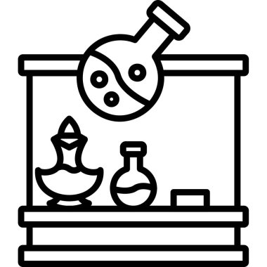 Laboratuvar şişesi simgesi, anahat stili
