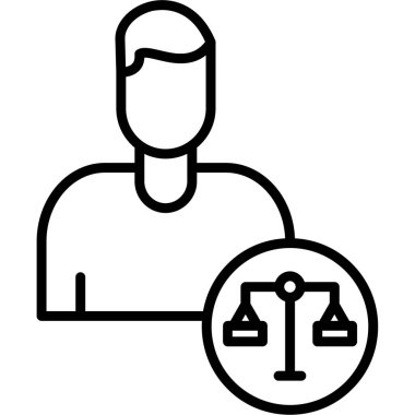 Adalet hukuku simgesi, vektör illüstrasyonu