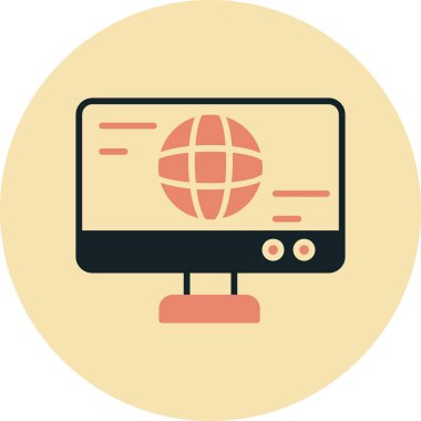 Web simgesini, basit vektör illüstrasyonunu izle