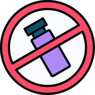 Alkol ikonu yok. hiçbir içecek şişe vektör ikonu rengi düz izole