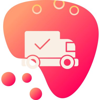 dağıtım kamyonu simgesi, vektör illüstrasyonu