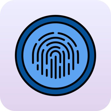 parmak izi simgesi, vektör çizimi