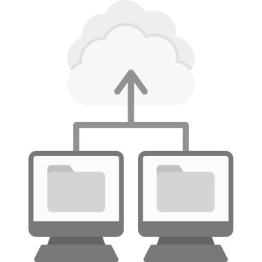 Bulut bilgi işlem simgesini düz tasarım