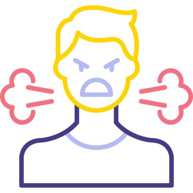 Baş ağrısı olan genç bir adam.