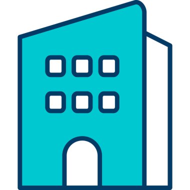 Bina. Web simgesi basit illüstrasyon