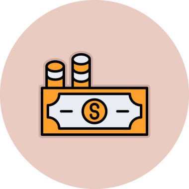 İzole edilmiş tek bir para simgesinin vektör çizimi