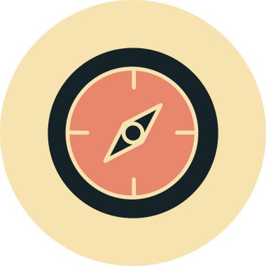 pusula düz vektör simgesi