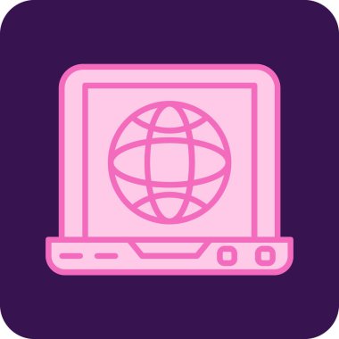 Toprak küresi vektör illüstrasyon tasarımı içeren dizüstü bilgisayar