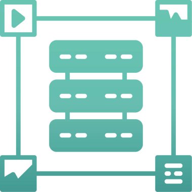 Veri Depolama simgesi, vektör illüstrasyonu
