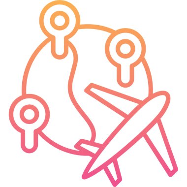 uçak ikonu vektör illüstrasyonu