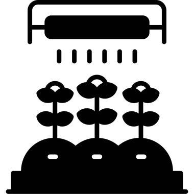 Bir bitkinin siyah beyaz ikonunun vektör çizimi