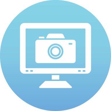 Kamera simgesi. Düz dizayn. vektör illüstrasyonu.