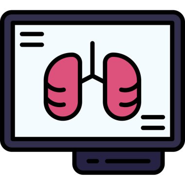 Ciğerlerin simge rengi dış hat vektörü