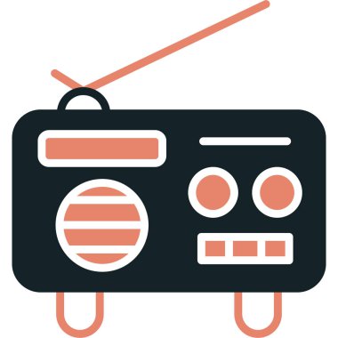 Radyo. Web simgesi basit illüstrasyon