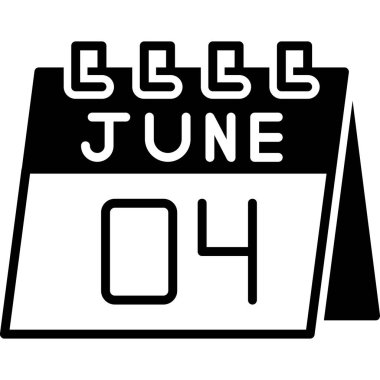 Takvim Haziran simgesi beyaz üzerine dizayn