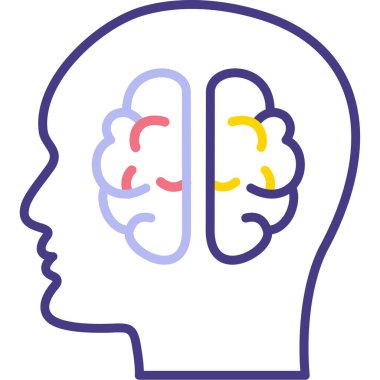 insan beyni insan simgesi ana hatlarıyla doldurulmuş