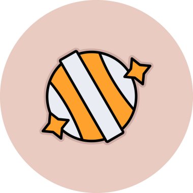 Bir karikatürün vektör çizimi ve bir yıldızın yuvarlak simgesi