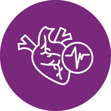 Organ ikonlu kalp, vektör illüstrasyonu