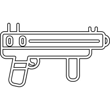 silah tabancası simgesi taslak biçimi izole illüstrasyon
