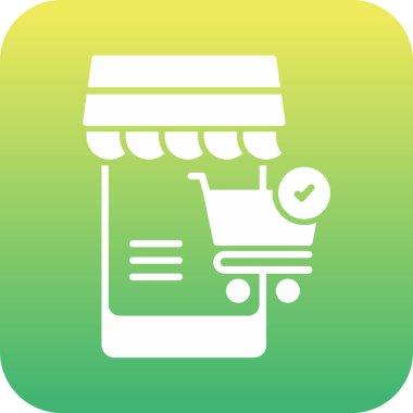 Benzersiz mobil mağaza vektör simgesi