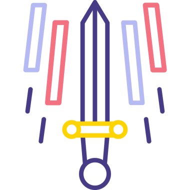 kılıç ağı simgesi basit illüstrasyon