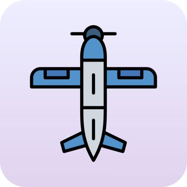 Uçak simgesi, basit vektör çizim