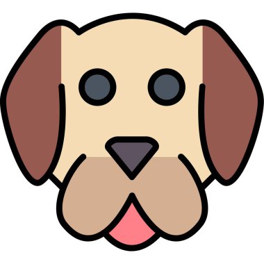 Kurdeleli ve yay vektör çizimli şirin köpek kafası