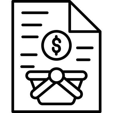 Taslak biçiminde fatura dolar para simgesi