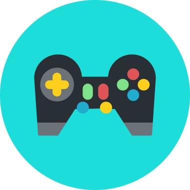 oyun denetleyici düz simge, vektör illüstrasyonu