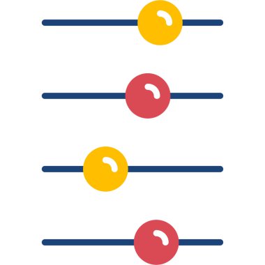 Dört renkli basit düz simge seti