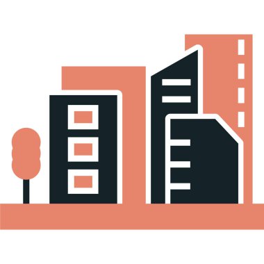 Bina. Web simgesi basit illüstrasyon