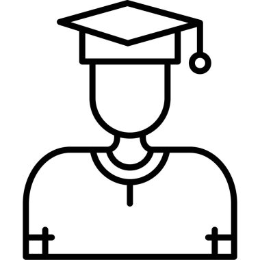 Mezuniyet. Web simgesi basit illüstrasyon