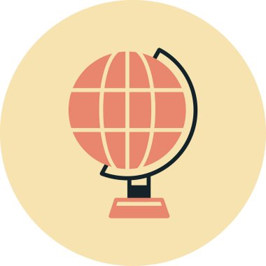 Dünya küresel vektör simgesi modern basit tasarım