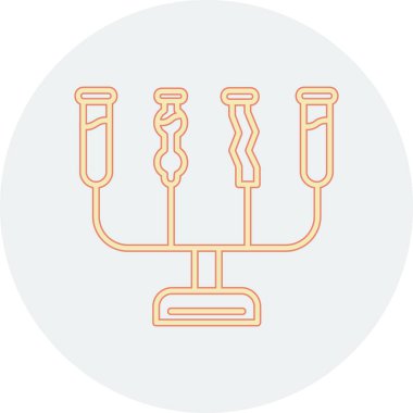 Hanuka, menorah ve dreidel ikonu ana hatlarıyla