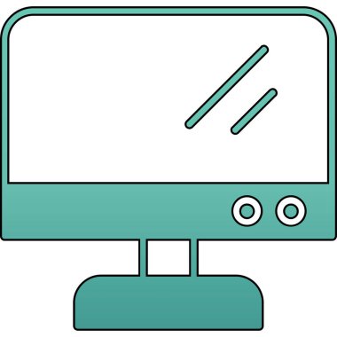 Bilgisayar monitörü. Web simgesi basit illüstrasyon