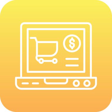 çevrimiçi alışveriş vektörü simgesi