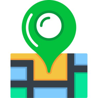 gps navigasyon konumu simgesi düz biçimli