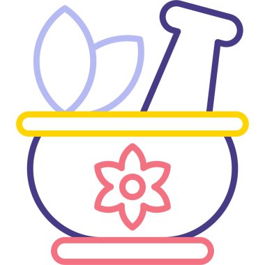 Havan ve tokmak simgesi, vektör illüstrasyonu