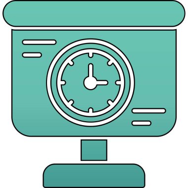 Alarm saat vektör simgesi, basit tasarım